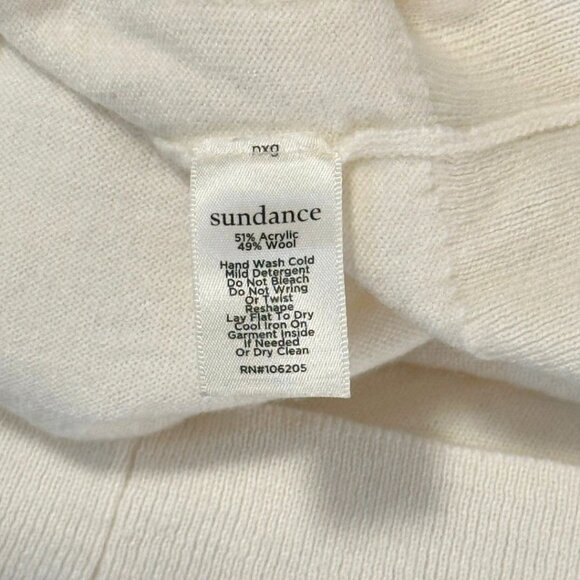 Sundance Women’s Sweater Bridgette Wool Blend Embroidered Floral Cream Large - Picture 5 of 6